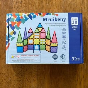 MRUIKENY Magnetic Building Tiles Educational Toy 30 Pieces STEM NEW